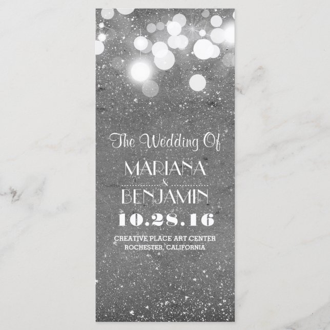 Programme parties scintillant shimmer argent feuille de fils (Devant)