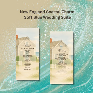 Programme Pastel ivoire Bleu Nouvelle-Angleterre Mariage côt