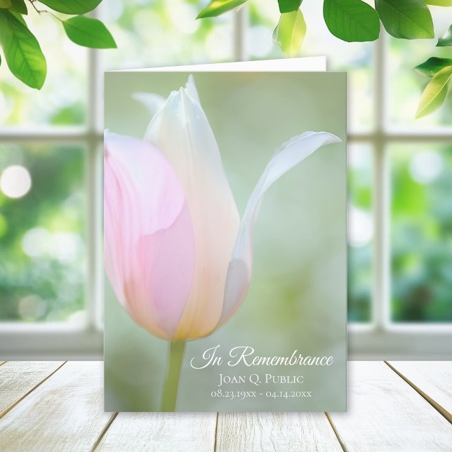 Programme Pastel Tulip Fleur Printemps funéraire Service pli (Créateur téléchargé)