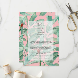 Programme Paume Tropical Rose Feuille Itinéraire Mariage