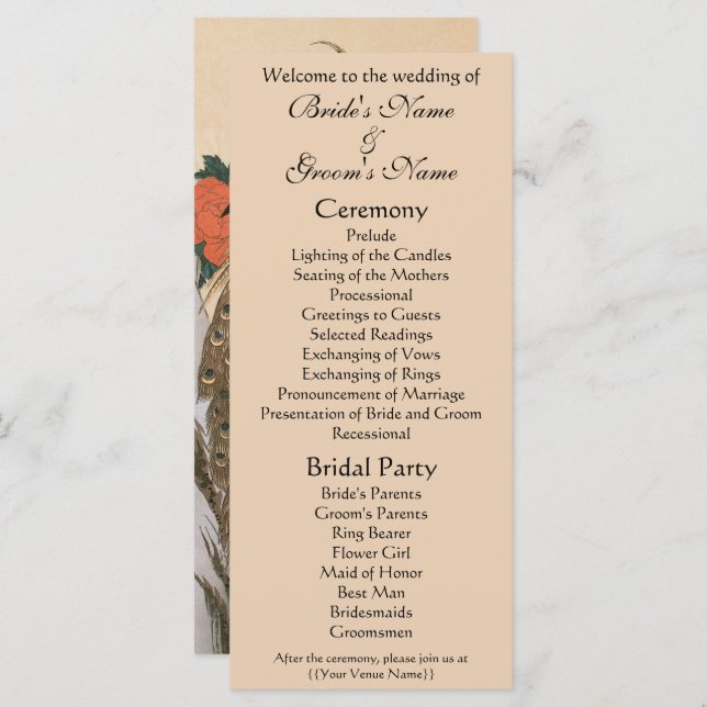 Programme Peacock et Peonies par Mariage Hiroshige (Devant / Derrière)