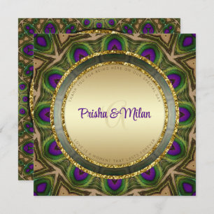 Programme Peacock Feathers violet vert or Mariage indien