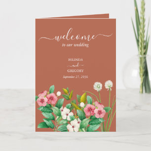 Programme Périwinkle Burnt Orange Mariage Ordre de service