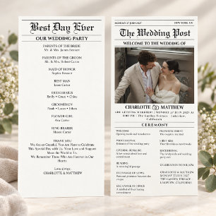 Programme Photo de mariage noir blanc de journal moderne