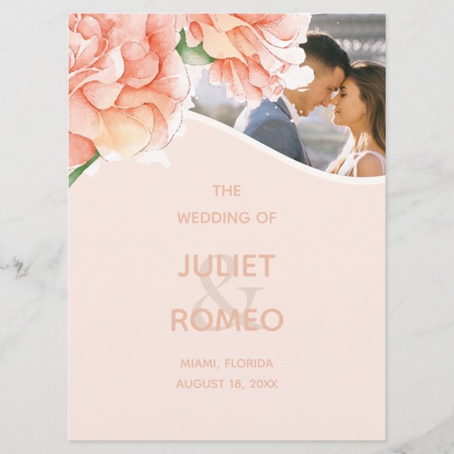 Programme Photo Mariage floral moderne (Devant)