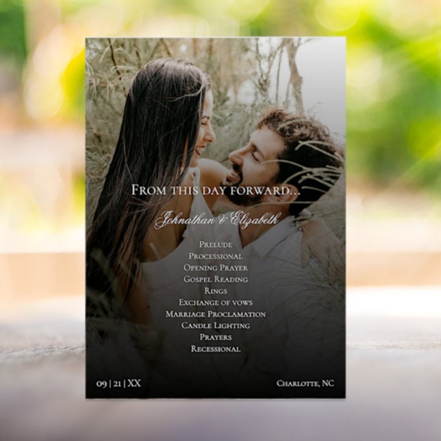 Programme Photo moderne et Mariage de recouvrement noir (Modern Photo and Black Overlay Wedding Program)