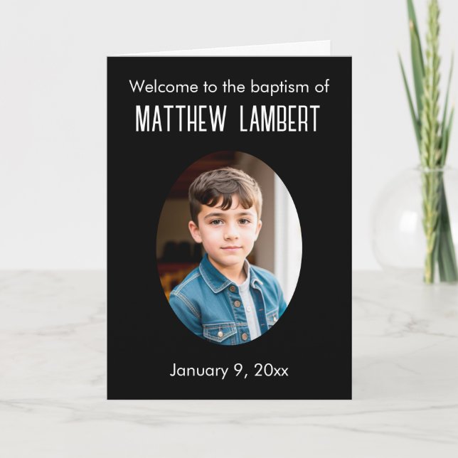 Programme Photo Noire Polka-Dot Plié Baptême (Devant)