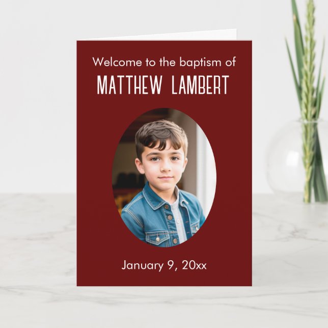 Programme Photo Rouge Foncé Avant Polka-Dot Baptême Plié (Devant)