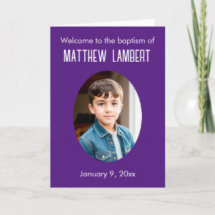 Programme Photo violet foncé Avant Polka-Dot Baptême plié
