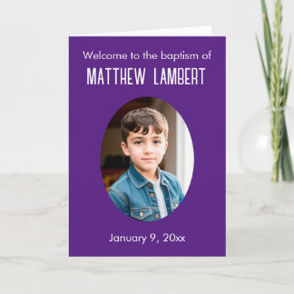 Programme Photo violet foncé Avant Polka-Dot Baptême plié