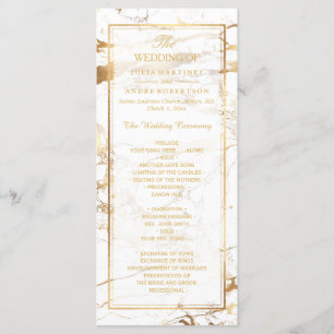 Programme PixDezines Marble+Gold Veins Wedding Program