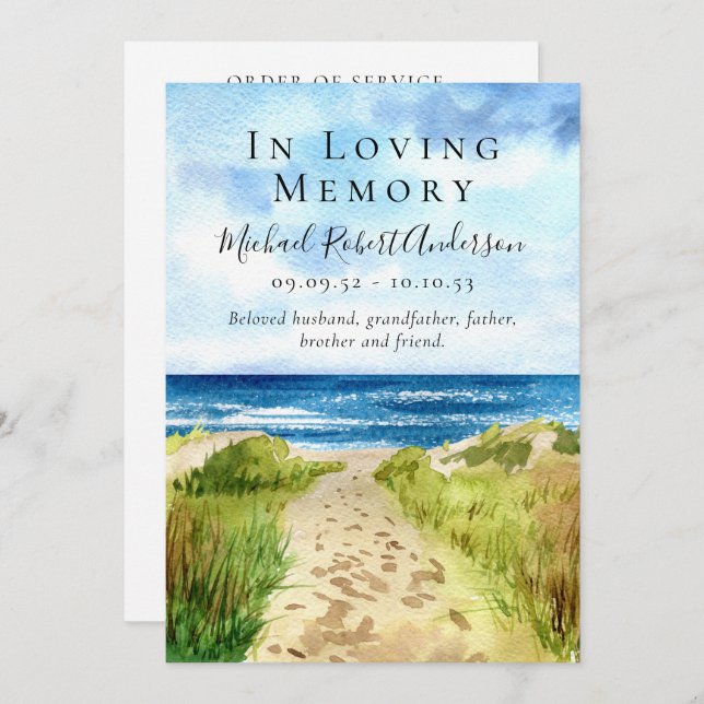 Programme Plage En Mémoire Amoureuse Funérailles (Devant / Derrière)