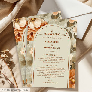 Programme Plan de mariage floral chic Boho rouille ivoire sa