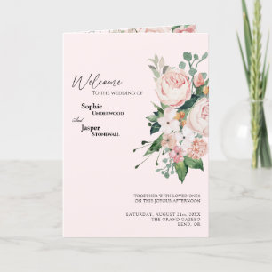 Programme Plié de Mariage rose flou