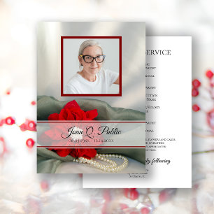Programme Poinsettia Pearls Service funéraire d'hiver Memori