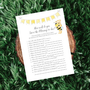 Programme Qui Connaît Mommy-To-Be Game Boy Teddy Bear Card