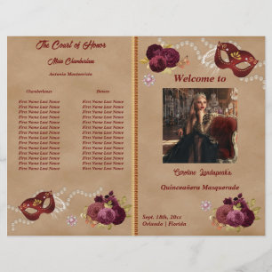Programme Quinceañera Party Mascarade rouge