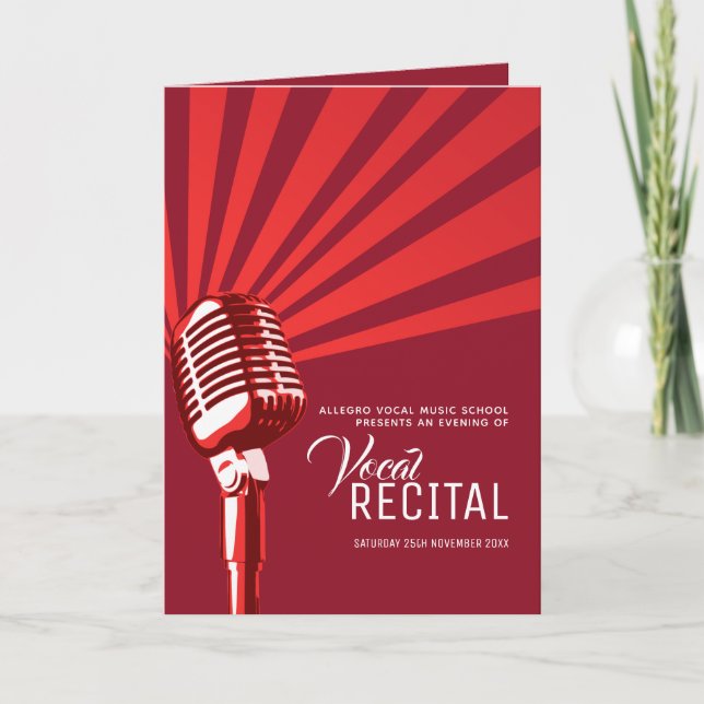 Programme récital musical vocal soirée microphone rouge (Devant)