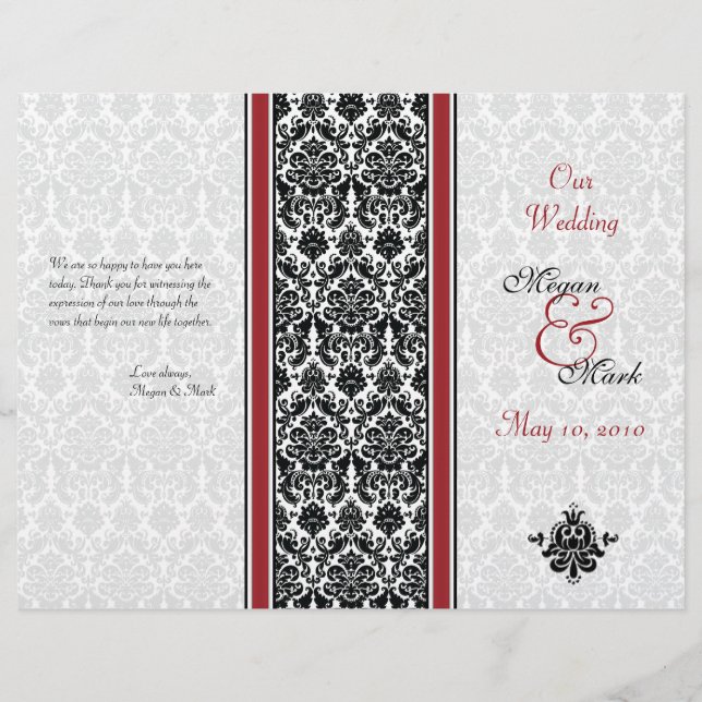 Programme Red and Black Mariage damassé (Devant)