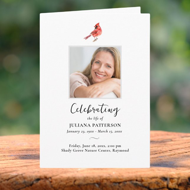 Programme Red Cardinal Bird, Ordre de service Funérailles Ph (Créateur téléchargé)