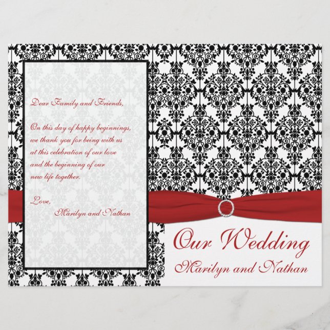 Programme Red, White et Black Mariage damassé (Devant)