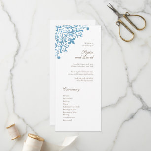 Programme Regency French Blue Fleur de Lis Mariage Motif