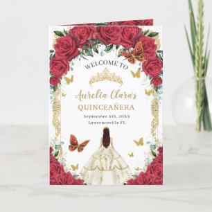 Programme Robe blanche de Flore rouge Quinceañera Ordre des 