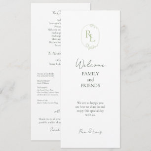 Programme Romantic Chic Initiales Monogrammées Mariage