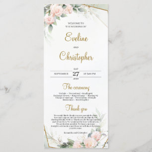 Programme Romantique Blush rose verdure Foliage Gold Frame