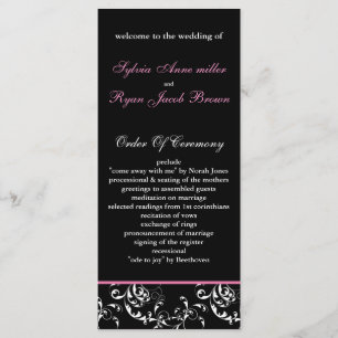 programme rose de mariage damassé