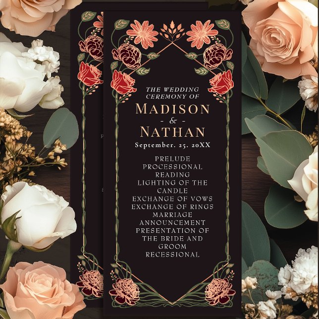 Programme Rose Gold Imaginaire Enchanted Garden Wedding Prog (Créateur téléchargé)