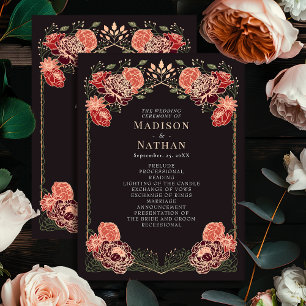 Programme Rose Gold Imaginaire Enchanted Garden Wedding Prog