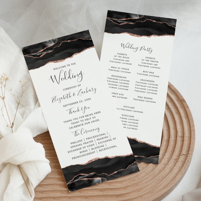 Programme Rose noir Gold Agate Mariage blanc (Créateur téléchargé)