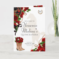 Rose rouge Floral Mariachi Charro Quinceanera