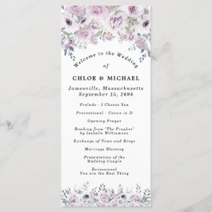 Programme Rose Rustique violet Mariage Floral