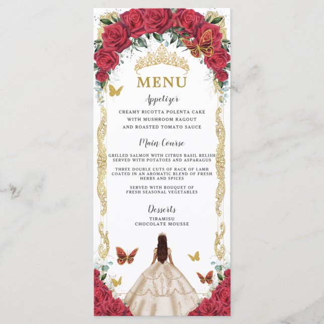 Programme Roses Rouges Roses Florales Champagne Robe Quincea (Devant)