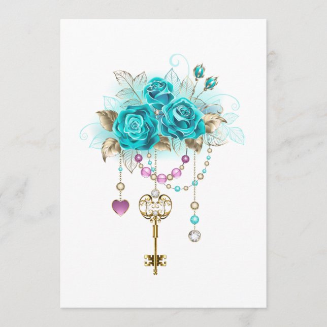 Programme Roses turquoise avec touches (Devant)