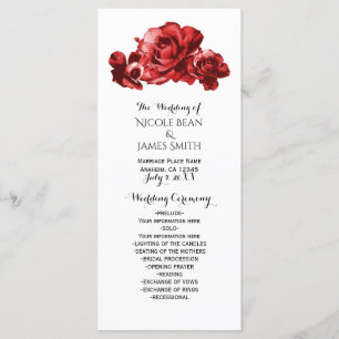 Programme Roses vintages d'aquarelle rouge épousant le