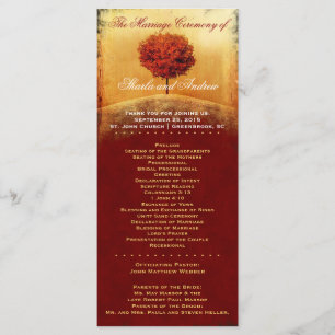 Programme rouge de mariage d'arbre de gloire