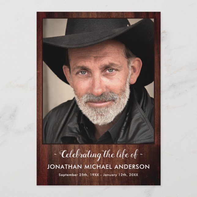 Programme Rustic Celebration Of Life Memorial Funeral Progra (Devant)