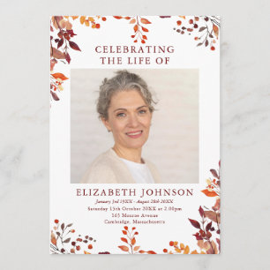 Programme Rustic Fall Memorial Funeral Ordre du service