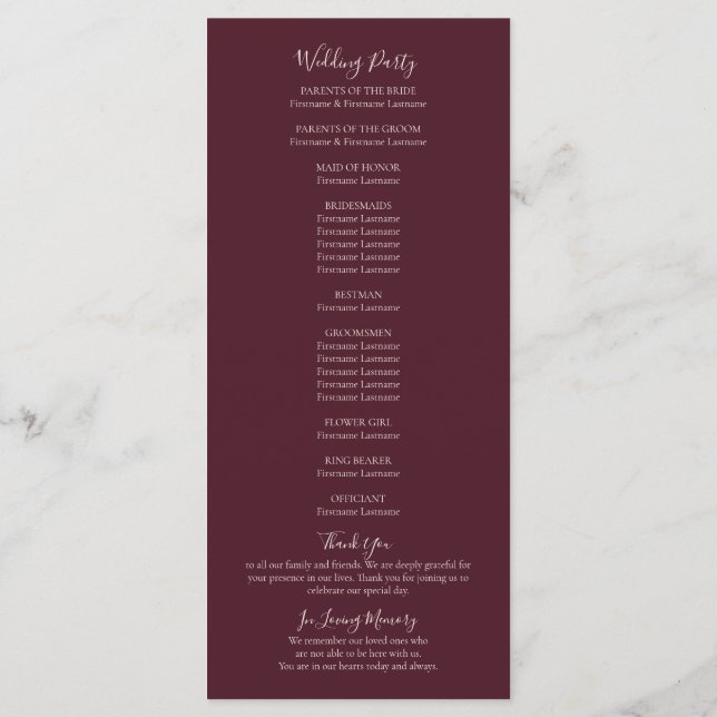 Programme Rustic Maple Leaf Fall Wedding Program (Dos)