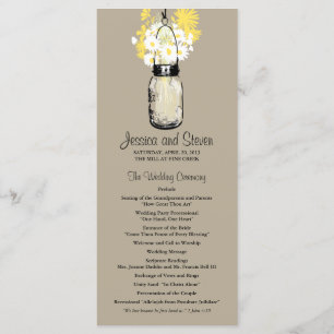 Programme Rustic Mason Jar Daisies Fleurs sauvages