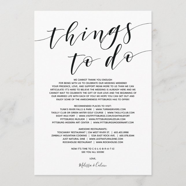 Programme Rustique Elégant Mariage Bienvenue et Itinéraire C (Devant)