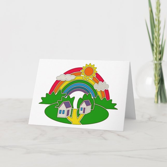 Programme Scène rurale avec arc-en-ciel et maison de campagn (Devant)