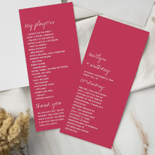 Programme Script moderne Viva Magenta Mariage minimaliste