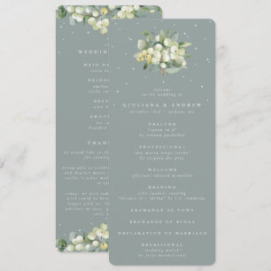 Programme Seafoam Green Snowberry+Eucalyptus Bouquet Mariage