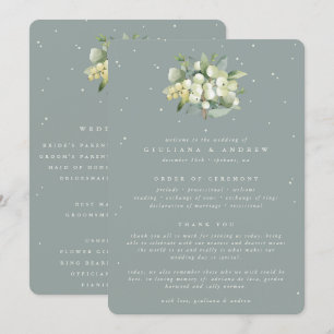 Programme Seafoam Green Snowberry+Eucalyptus Bouquet Mariage