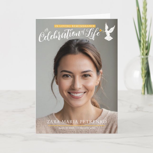 Programme Service commémoratif funérailles colombe chaude ja (Devant)