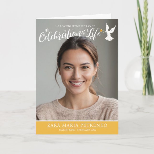 Programme Service commémoratif funérailles colombe chaude ja (Devant)